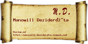 Manowill Dezideráta névjegykártya